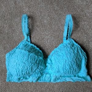 American Eagle Aerie Padded Blue Lace Bralette